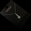 18173CR-R RHINESTONE  3STONE CUBIC ZIRCONIA NECKLACE