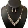 18312 SMALL RHINESTONE FLOWER SET NECKLACE