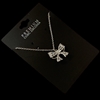 18319  RHINESTONE  BOW CUBIC ZIRCONIA SHORT NECKLACE