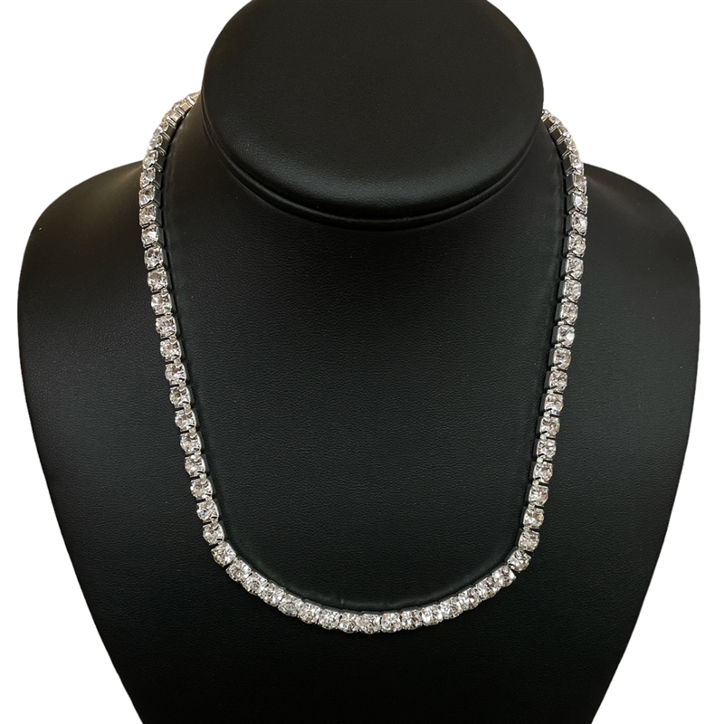 18365-2  18''  SMALL SQUARE RHINESTONE NECKLACE