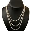 18418-1 ''30''   RHINESTONE & PEARL 3 LINES NECKLACE