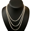 18418CR ''21''  RHINESTONE & PEARL 3 LINES NECKLACE