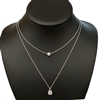 18428 CZ SILVER 2 PC SET CHAIN SHORT NECKLACE