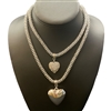 18430 DOUBLE HEART SNAKE CHAIN NECKLACE