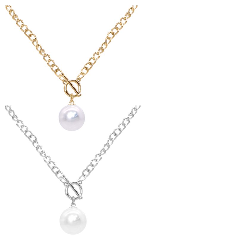 18473WH 17MM SINGLE PEARL SHORT NECKLACE