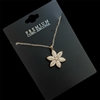 18507 FLOWER RHINESTONE CUBIC ZIRCONIA NECKLACE
