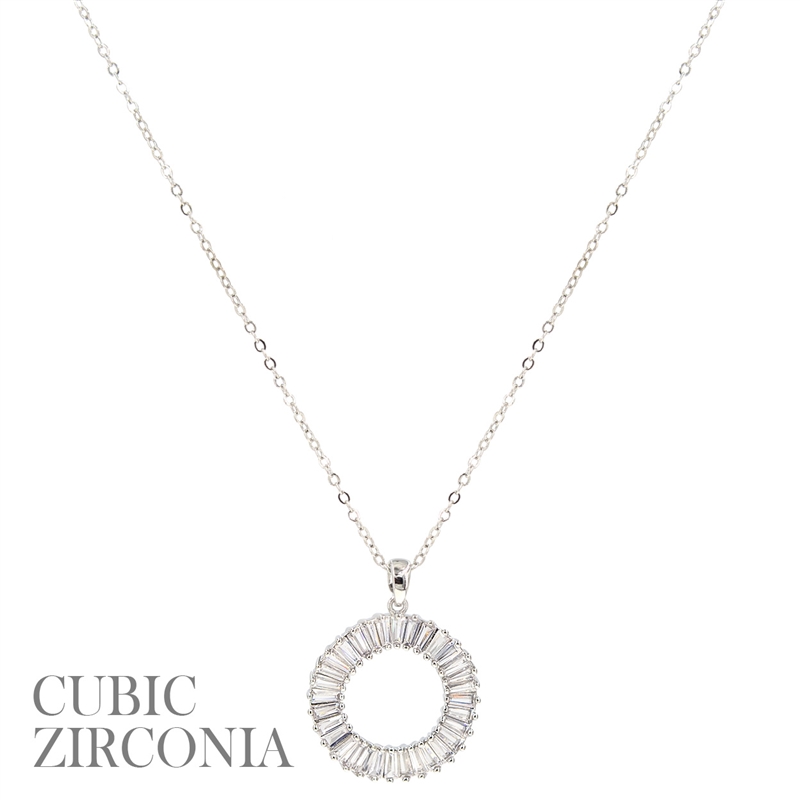18566 WAVE BAGUETTE NECKLACE