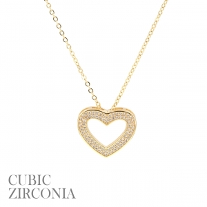 18567 CUBIC ZIRCONIA  HEART NECKLACE
