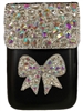 1862BK  BLACK & AB BOW RHINESTONE CROSSBODY BAG