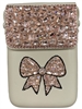 1862PK  CREAM & PINK BOW RHINESTONE CROSSBODY BAG