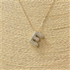 18633 ''E'' INITIAL PENDANT CUBIC ZIRCONIA SHORT GOLD NECKLACE