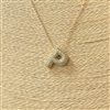 18633 ''P'' INITIAL PENDANT CUBIC ZIRCONIA SHORT GOLD NECKLACE