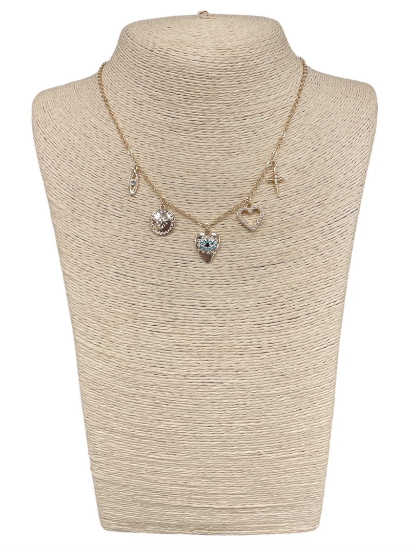 18634 EVIL EYE CHARMS SHORT NECKLACE