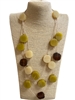 186MC MUSTARD & CREAM ACRYLIC NECKLACE