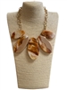 186WN  BROWN  ACRYLIC & WOODEN MIX  NECKLACE