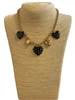 18765 BLACK HEART CHARMS BEADED NECKLACE