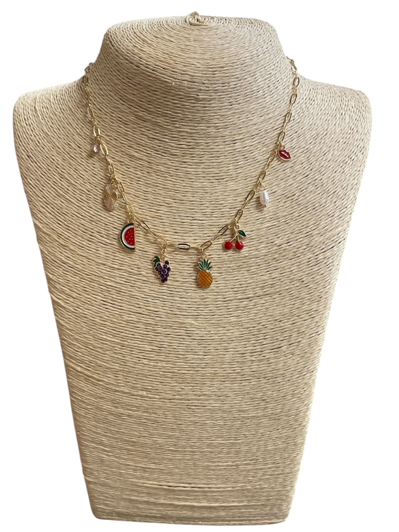 18773 FRUITS CHARMS SHORT NECKLACE