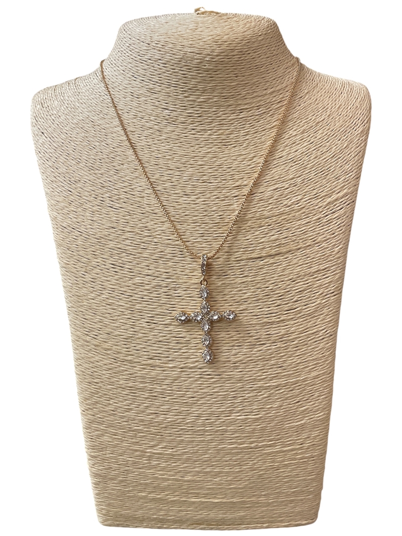 1880 MEDIUM CRYSTAL CROSS NECKLACE