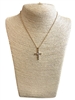 18802 GOLD SMALL CUBIC ZIRCONIA CROSS NECKLACE