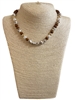 18818  BROWN  & PEARL  SHORT NECKLACE