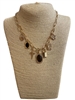 18973  BROWN STONE CHARM CHAIN NECKLACE