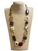 18N6L  LEOPARD & CREAM ACRYLIC NECKLACE