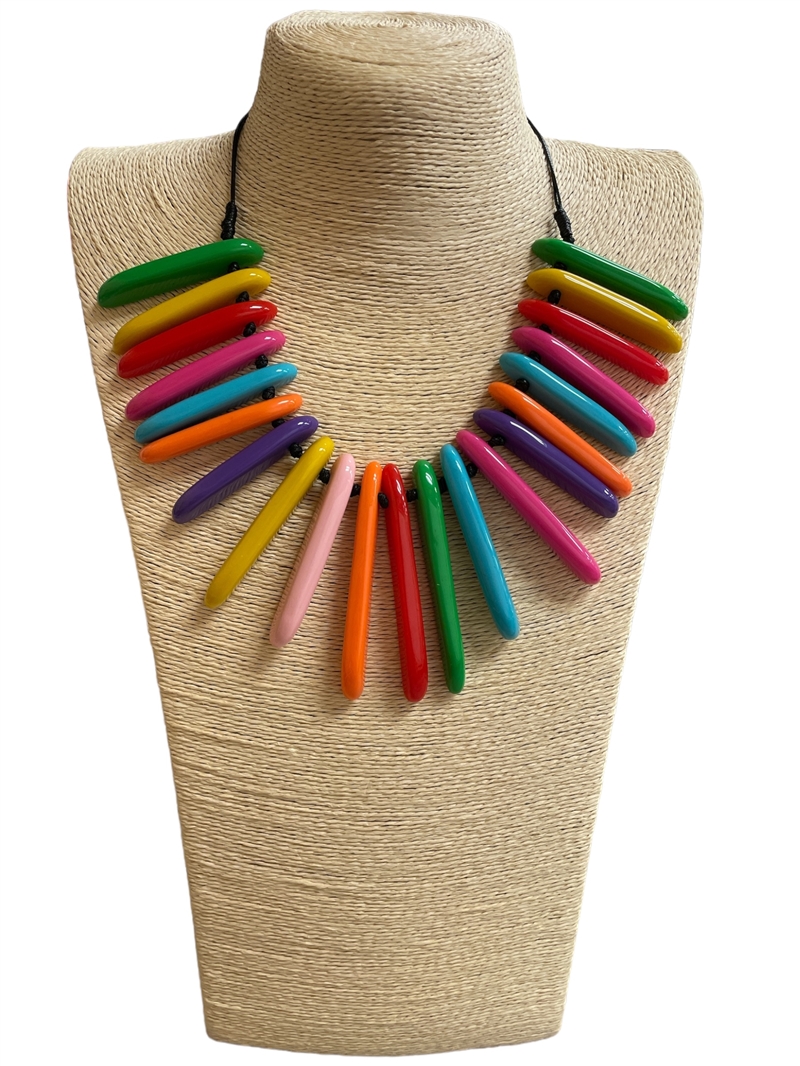 18N6ML  MULTI COLOR  ACRYLIC NECKLACE