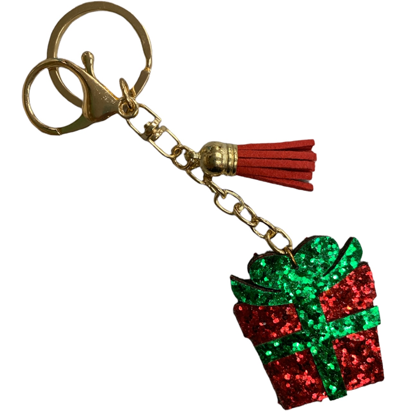 19-0869 GRD CHRISTMAS  GLITTER KEYCHAIN