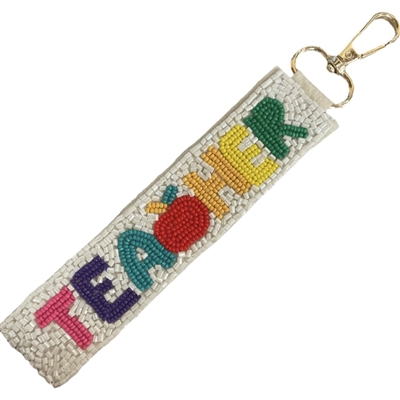 19-0930 TEACHER SEAD BEAD WRISTLET KEYCHAIN