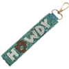 19-0935 'HOWDY' SEQUIN & SEED BEAD WRISTLET KEYCHAIN