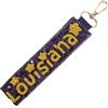 19-0969 LOUISIANA PURPLE & YELLOW WRISTLET KEYCHAIN