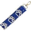 19-0970 BLUE/WHITE SEQUIN & SEED BEAD WRISTLET KEYCHAIN