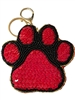 19-0971 SEED BEAD RED & BLACK PAW KEYCHAIN