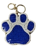 19-0971 SEED BEAD BLUE & WHITE PAW KEYCHAIN