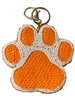 19-0971 SEED BEAD ORANGE & WHITE PAW KEYCHAIN