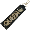19-1060BK  QUEEN BLACK GOLD SEQUIN WRISTLET KEYCHAIN