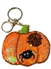 19-1082 SEED BEAD ORANGE PUMPKIN KEYCHAIN