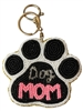 19-1143 SEED BEAD "DOG MOM" PAW KEYCHAIN