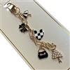 19-1903  BLACK & WHITE  CHARMS  KEYCHAIN