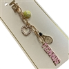 19-1924   TENNIS  & CHARMS  KEYCHAIN