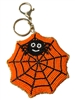 19-1970 SEED BEAD CUTE ORANGE SPIDER-WEB  KEYCHAIN