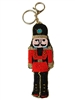 19-1980 SEED BEAD RED & BLACK NUT CRACKER  KEYCHAIN