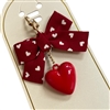 19-2060  RED BUBBLE HEART BAG CHARM/KEYCHAIN