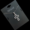 19025 SILVER CROSS RHINESTONE CUBIC ZIRCONIA NECKLACE