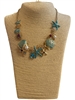 19076 BLUE MULTI RHINESTONE SEA LIFE STATEMENT NECKLACE