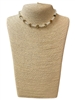 19079 SMALL PEARL GOLD CLOVER BEADED SHORT NECKLACE