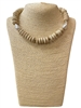 19090 PEARL AND WOOD BEADED SHORT NECKLACE