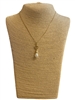 19104 THIN GOLD U PENDANT & PEARL DROP SHORT NECKLACE