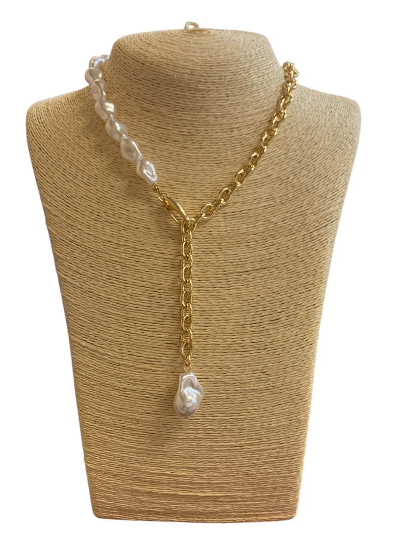 19110 HALF PEARL CHAIN NECKLACE