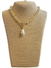 19122 BEADED BEIGE MULTI PEARL DROP TOGGLE NECKLACE
